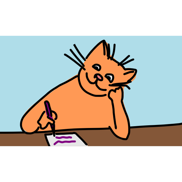 Writing cat Free SVG