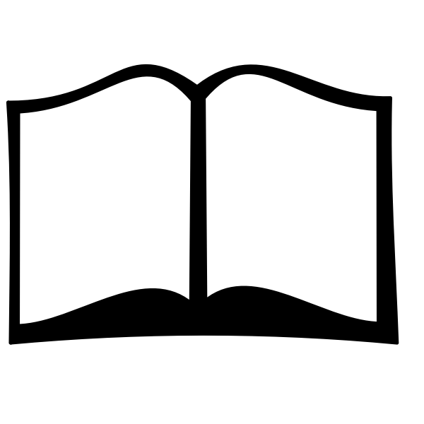 Black and white open book vector clip art Free SVG