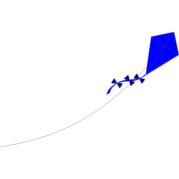 Blue kite vector clip art Free SVG