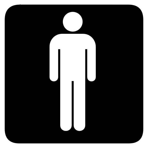 Men's toilet square sign vector image Free SVG