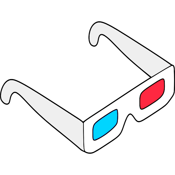 3D glasses vector sketch Free SVG