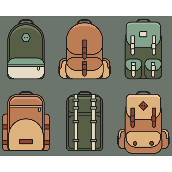 Backpacks set Free SVG