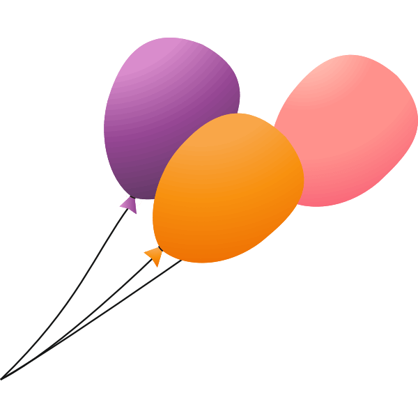 Three flying balloons on a lead vector image Free SVG