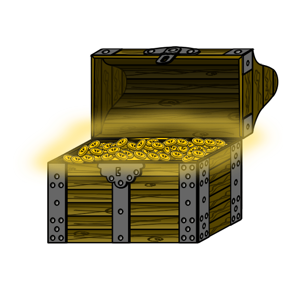 Vector graphics of wooden treasure chest Free SVG