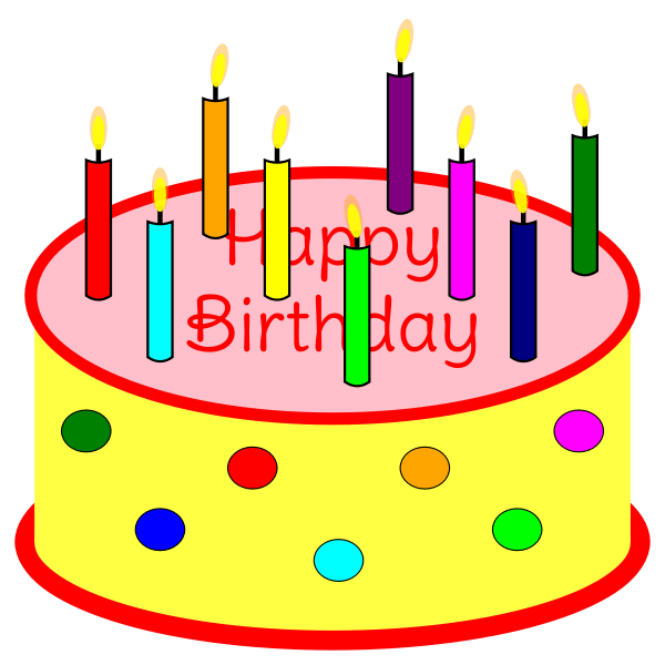 Flickering Candle Birthday Cake Free SVG