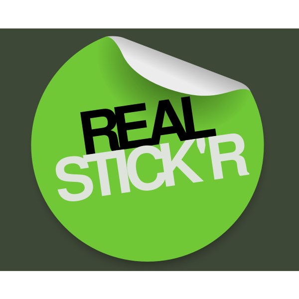 Round green sticker vector drawing Free SVG