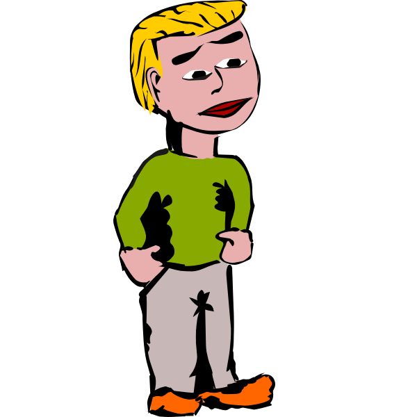 Vector image of blonde man with clean cut hair Free SVG