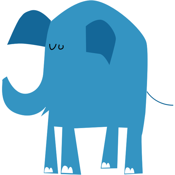 Blue elephant image Free SVG