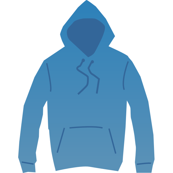 Blue hoodie vector drawing Free SVG