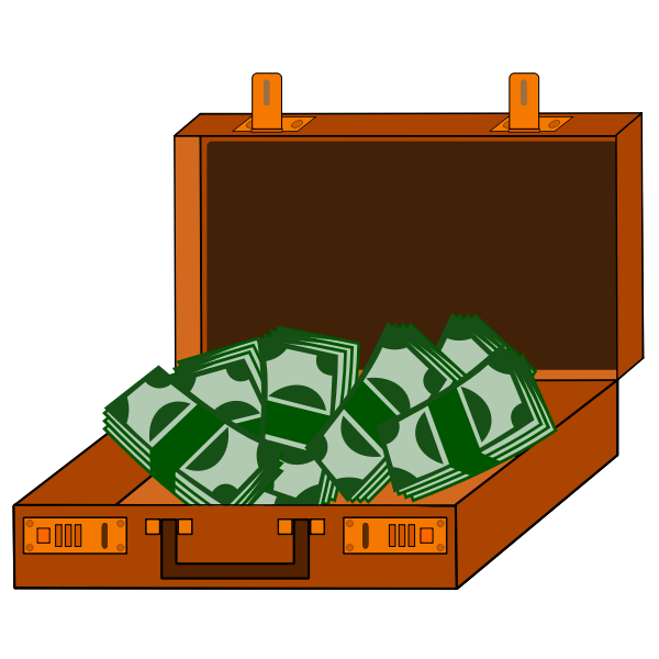 Cash briefcase Free SVG
