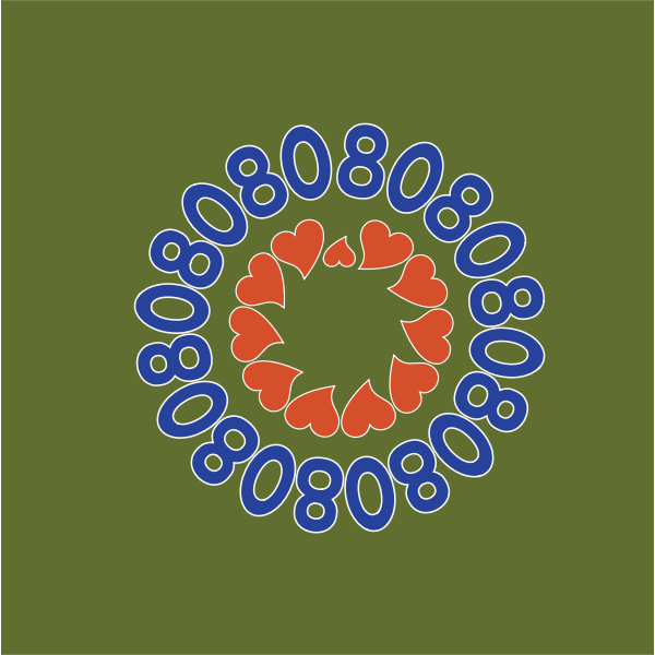 circle of 80s and hearts Free SVG