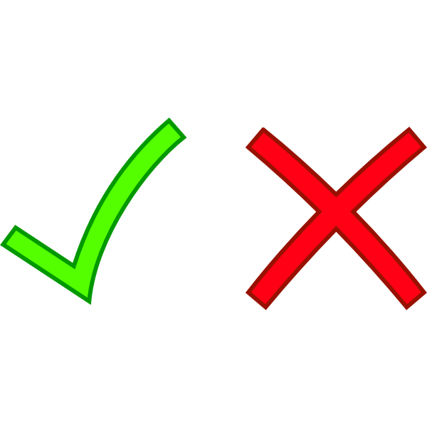 check and cross marks Free SVG