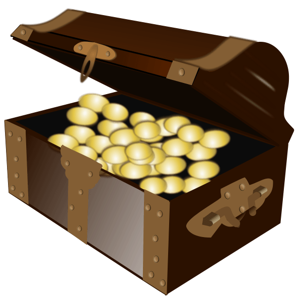 Open cartoon treasure chest Free SVG