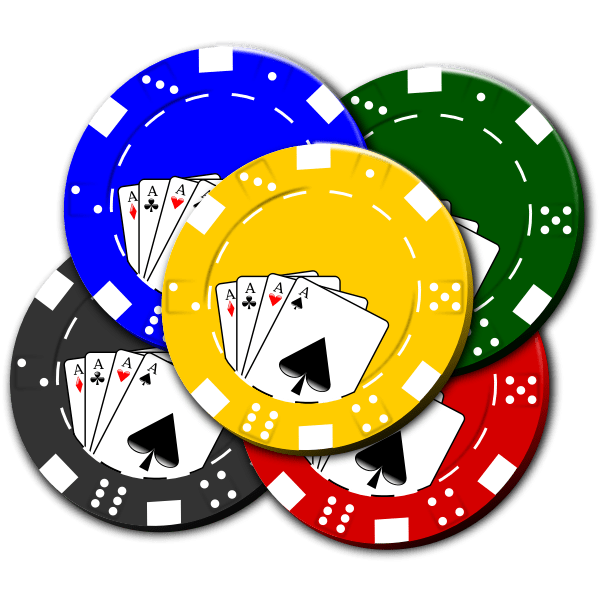 Vector drawing of casino chips with poker card design Free SVG