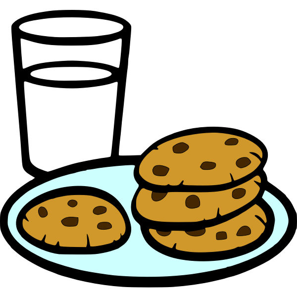 Cookies and glass of milk Free SVG