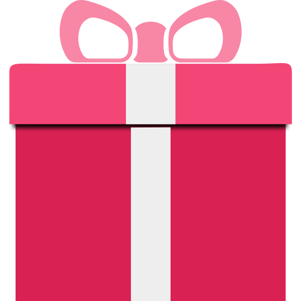 Pink Gift box vector clip art Free SVG