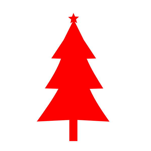 Christmas tree red color Free SVG