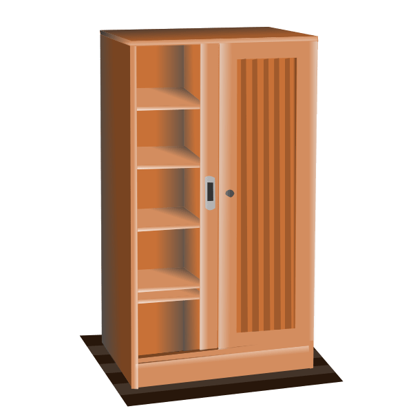 Brown cupboard vector image Free SVG