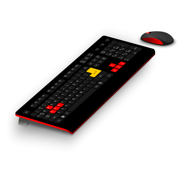 Generic gaming keyboard and mouse vector image Free SVG