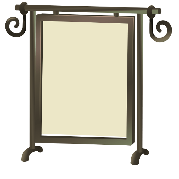 Selfstanding mirror with brown frame vector clip art Free SVG