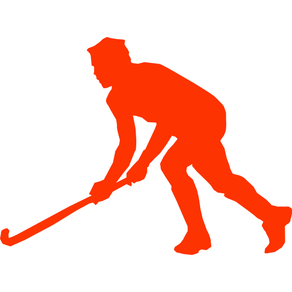 Silhouette vector clip art of grass hockey player Free SVG