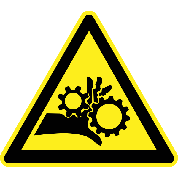 Mechanical crush hazard warning sign vector image Free SVG