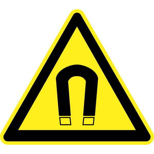 Strong field hazard warning sign vector image Free SVG