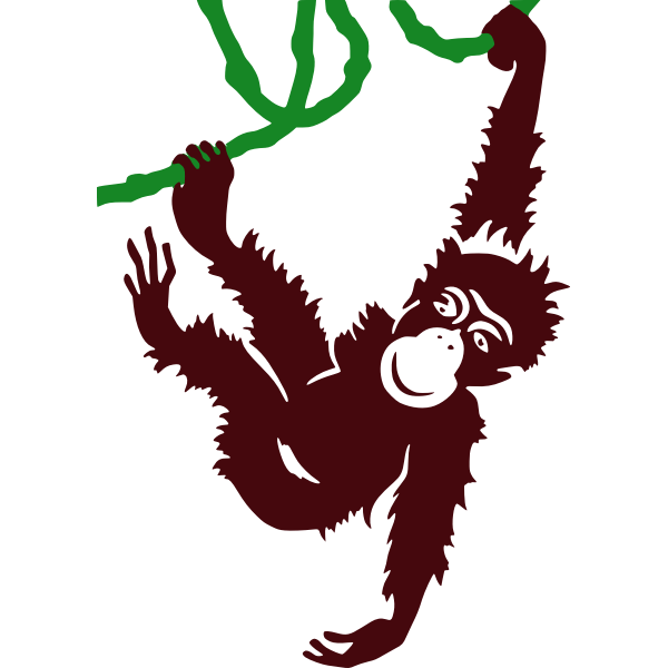 Hanging monkey vector clip art Free SVG