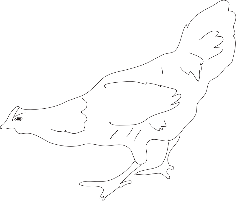 Hen outline Free SVG