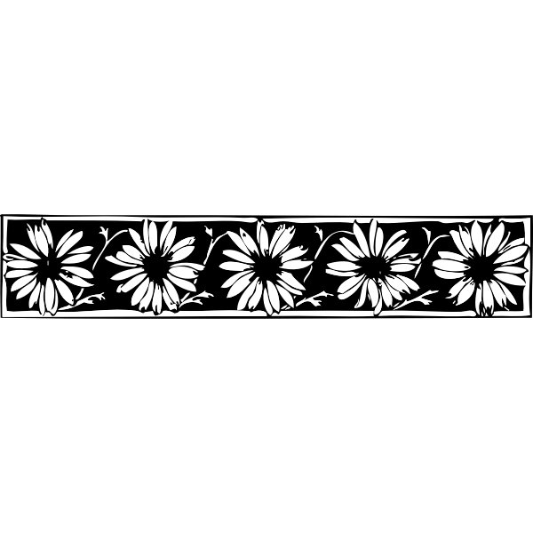 Vector drawing of daisy decorative border Free SVG