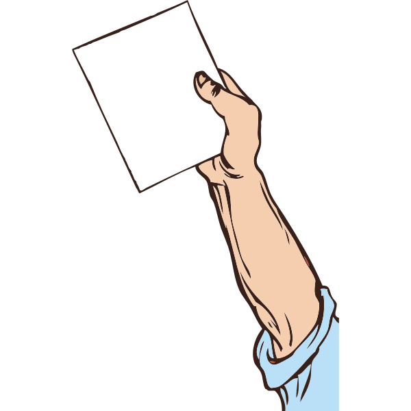 hand holding paper Free SVG