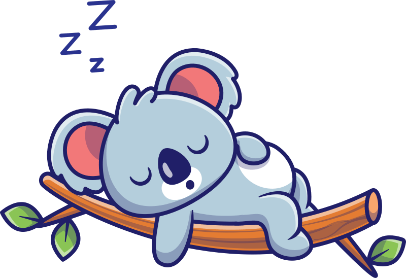 Cartoon Koala Sleeping Free SVG