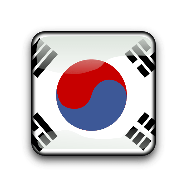 South Korea flag and web button Free SVG