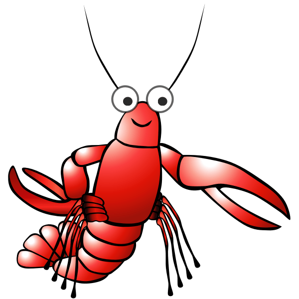 Red cartoon lobster Free SVG