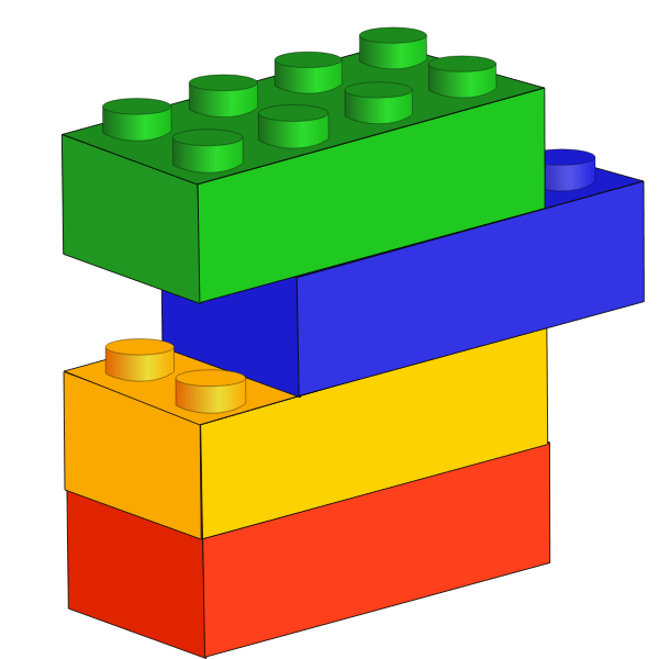 Four colorful building blocks vector image Free SVG