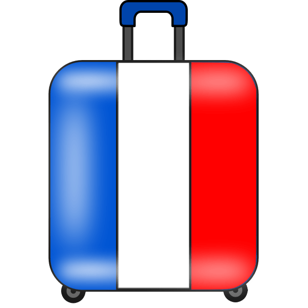 Suitcase with French flag Free SVG