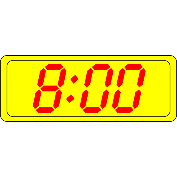 Digital clock display vector image Free SVG