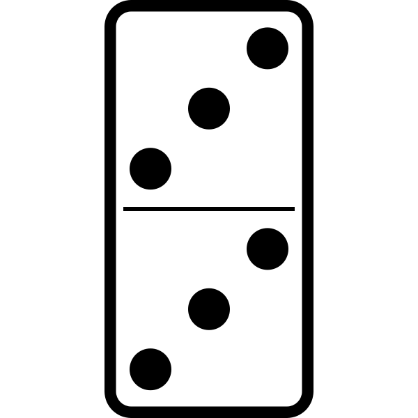 Domino tile double three vector image Free SVG