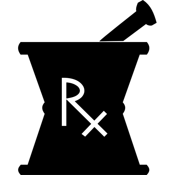 Pharmacy mortar and pestle silhouette Free SVG