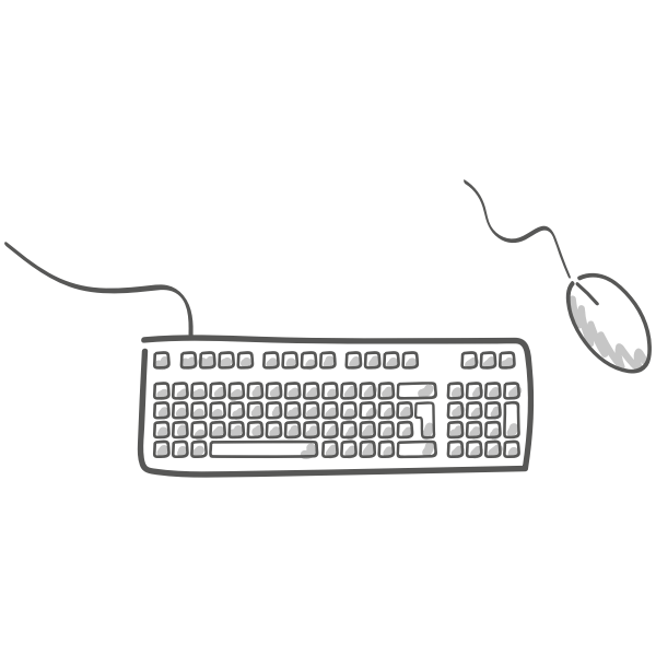 Computer mouse and keyboard Free SVG