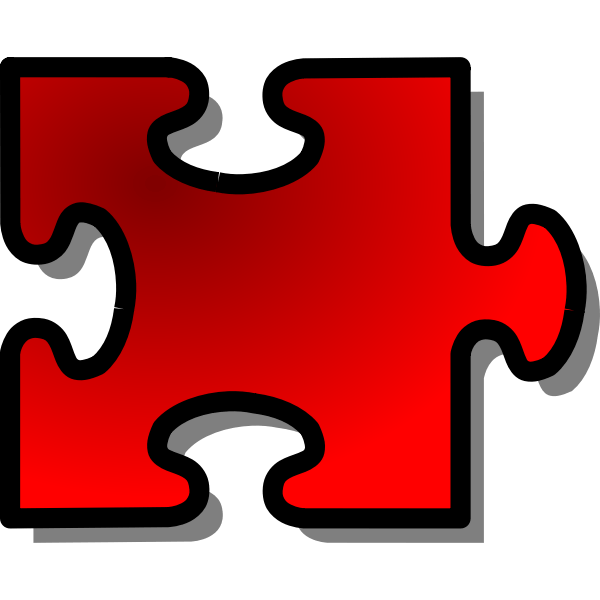 Red Jigsaw piece (5) Free SVG