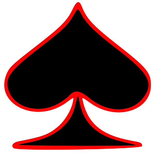 Vector graphics of outlined spade playing card symbol Free SVG