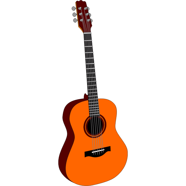 Acoustic guitar clip art vector graphics Free SVG