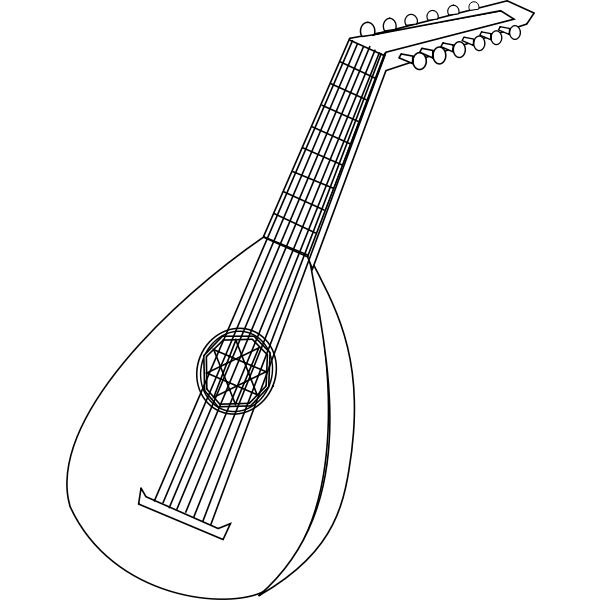 Vector illustration of lute Free SVG