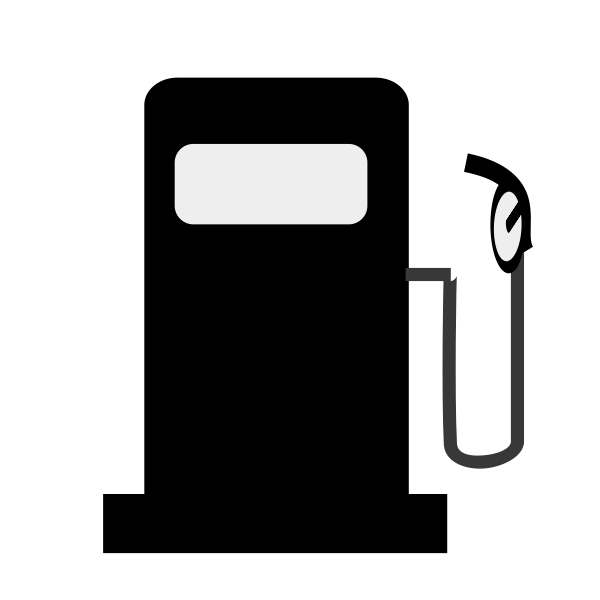 Black and white illustration of petrol station icon Free SVG