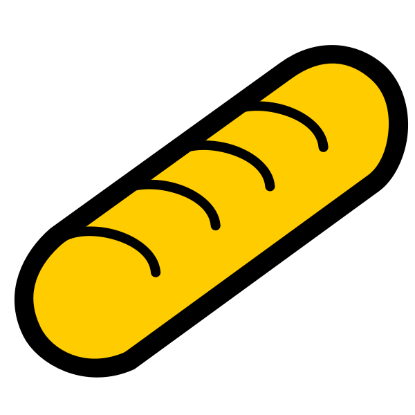 Vector image of baguette icon Free SVG