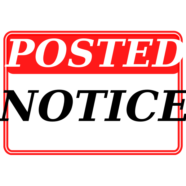 posted notice Free SVG