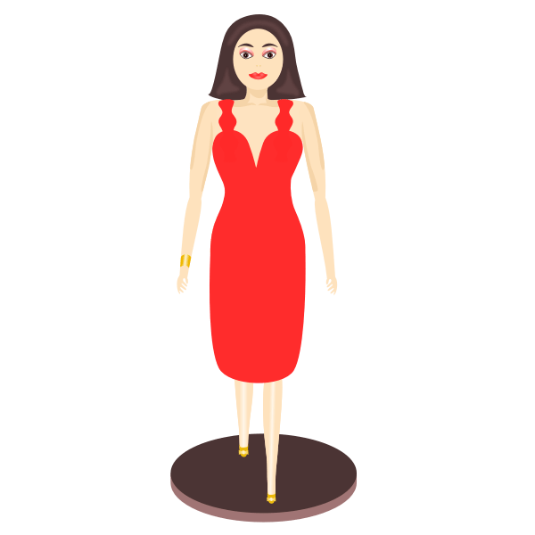 Vector illustration of lady in dress Free SVG