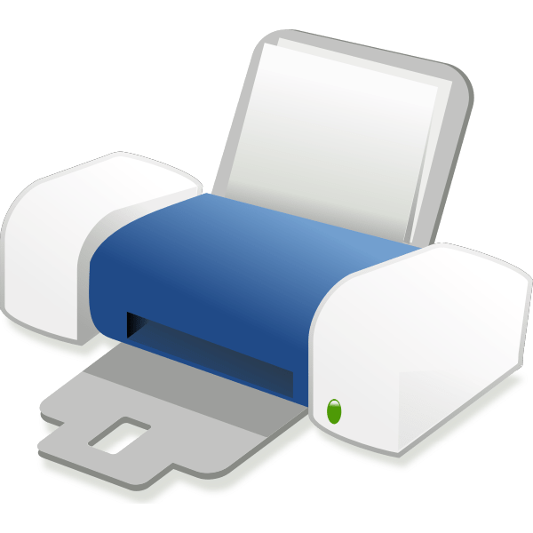 Blue Inkjet printer vector drawing Free SVG