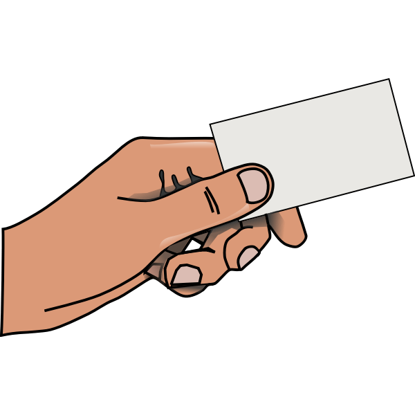 Vector illustration of hand with card Free SVG
